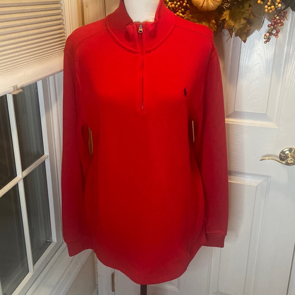 POLO RALPH LAUREN NWT Boys Size XL 18-20 Red Quarter Zip Long Sleeve Pullover
